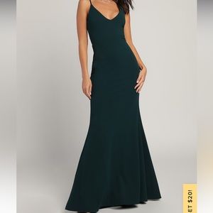 Lulu’s Infinite Glory Forest Green Maxi Dress - Size XS, NWT NEVER WORN